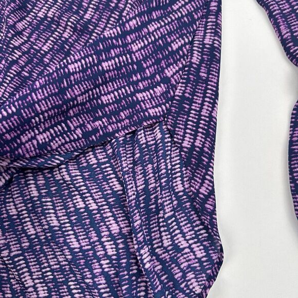 A.N.A A New Approach Purple Tie Dye Cold Shoulder Sllit Sleeves Chiffon Sz XS - Picture 8 of 13